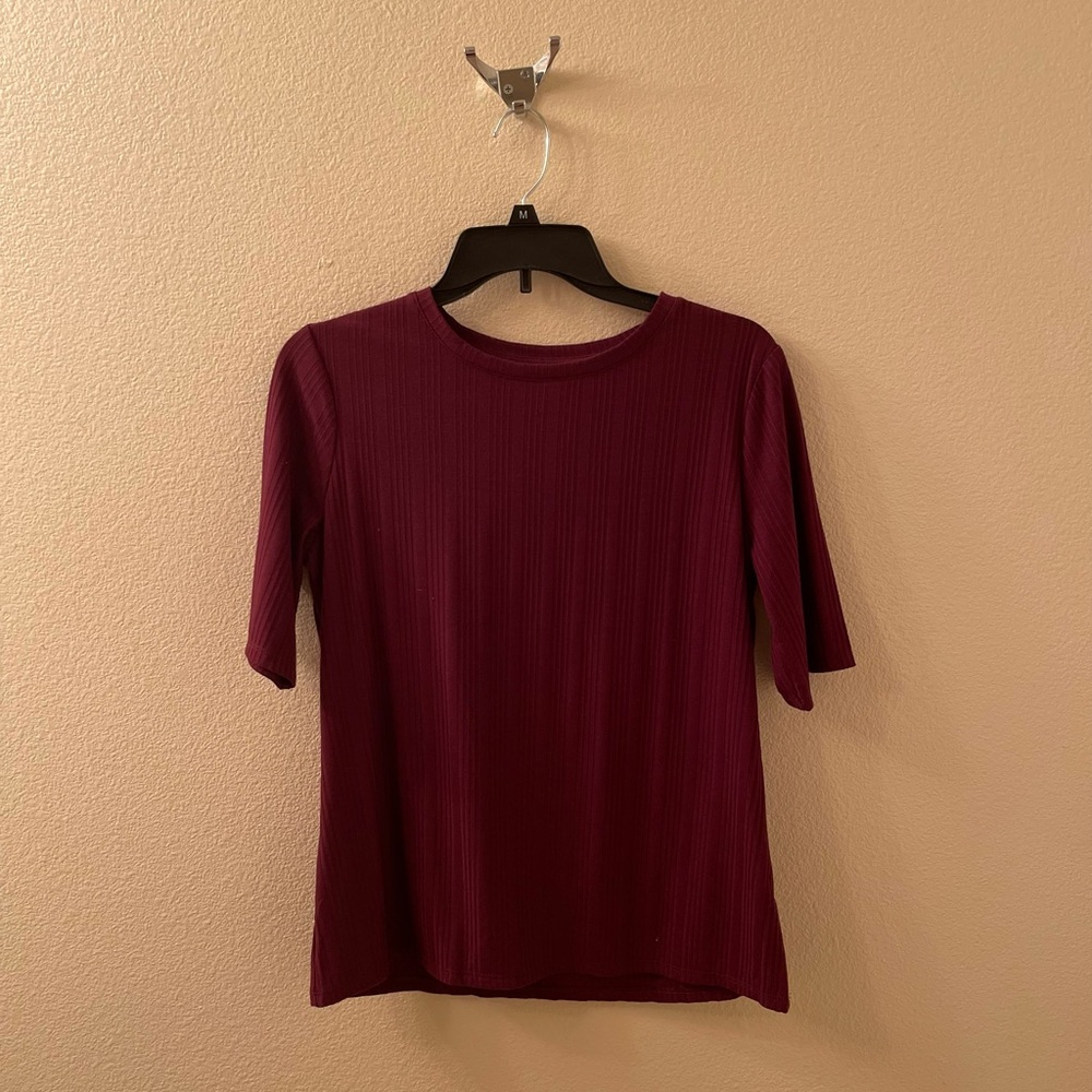 Nine West Deep Red Short Sleeve Top